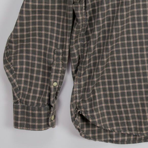 Lucky Brand Plaid Brushed Cotton Button Down Shirt Men’s XXL Gray Rust Workwear - Picture 5 of 14